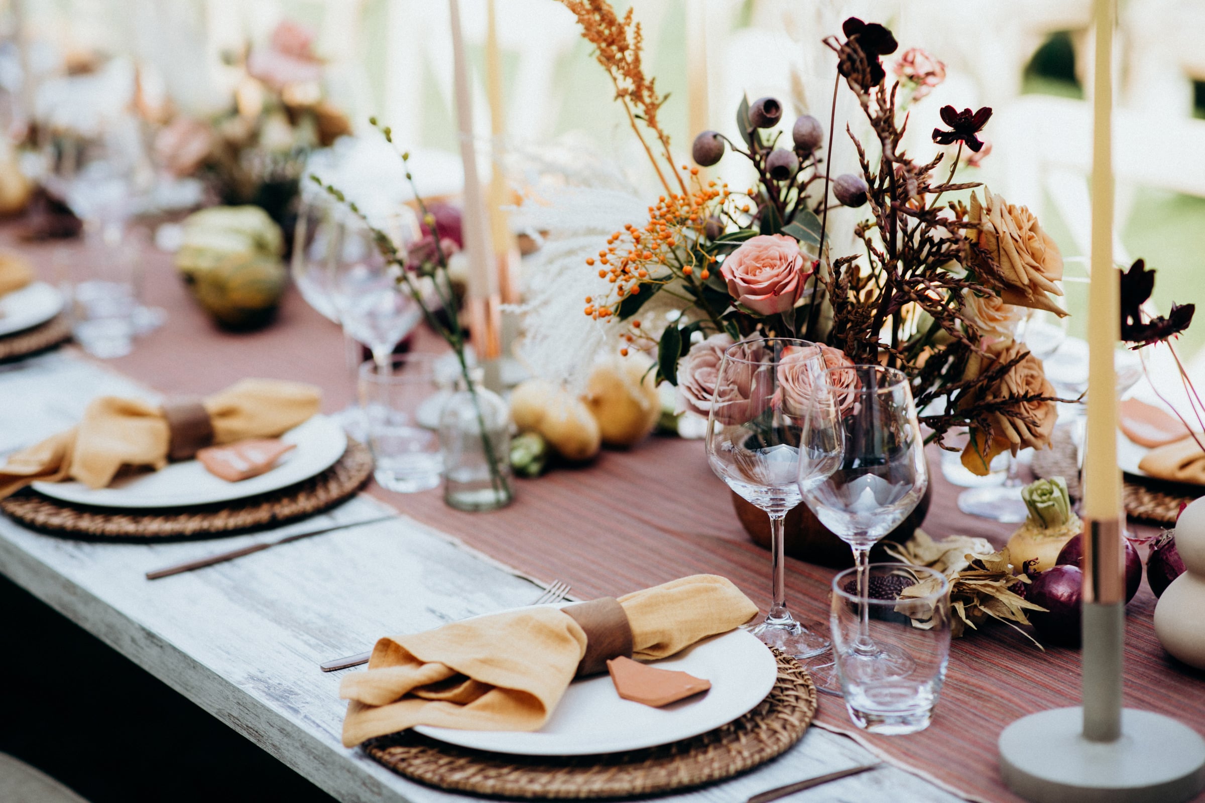 Wedding catering served for guests