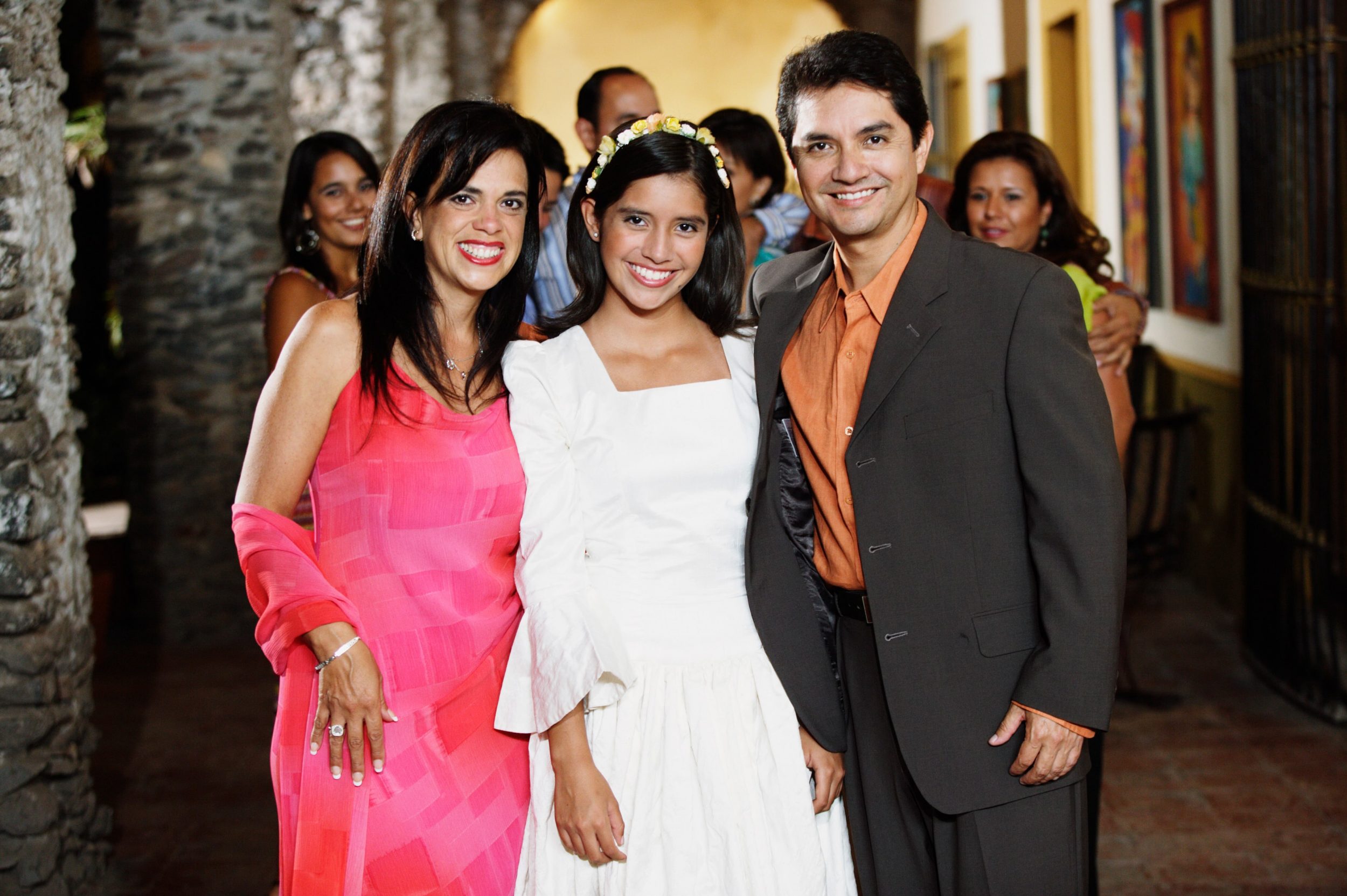 Hispanic Family at Quinceanera